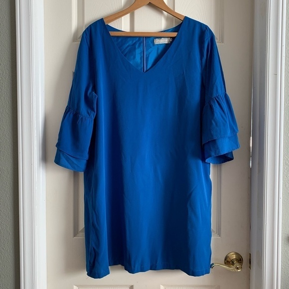 Belongsci Royal Blue Arm Ruffle Dress Size XL/2 - Picture 17 of 17